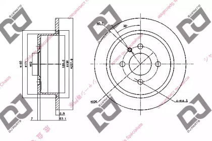 Тормозной диск DJ PARTS BD1609